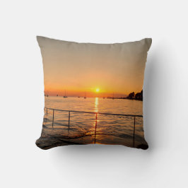 穏やかな夕日の自然撮影 クッション