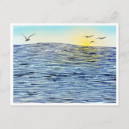穏やかな夕日 ポストカード