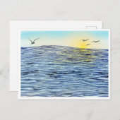 穏やかな夕日 ポストカード (正面/裏面)