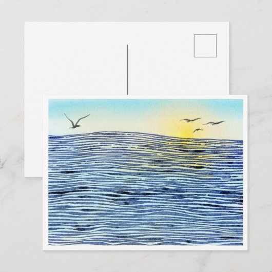 穏やかな夕日 ポストカード (正面/裏面)