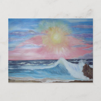 穏やかな夕日 ポストカード