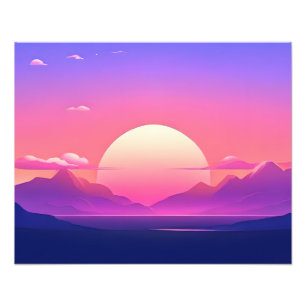 穏やかな夕焼けの夢の風景 フォトプリント           