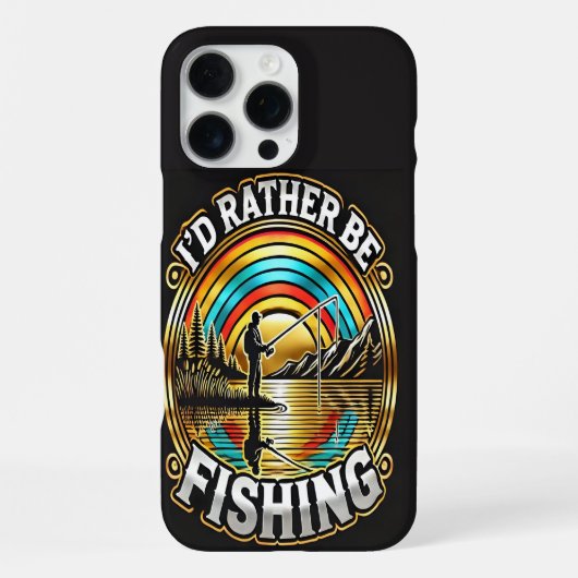 穏やかな夕焼けの釣り iPhoneケース (裏面)