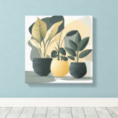 穏やかな多肉植物 キャンバスプリント (インサイチュ (ウッドフロア))