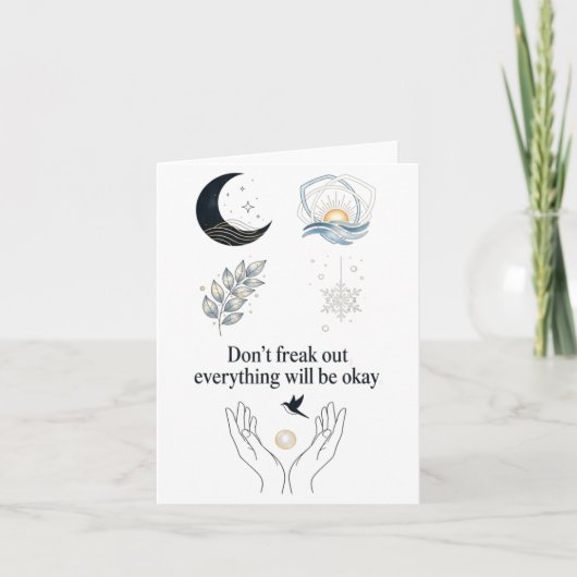 穏やかな夜の月光_優しいインスピレーションアート カード (正面)