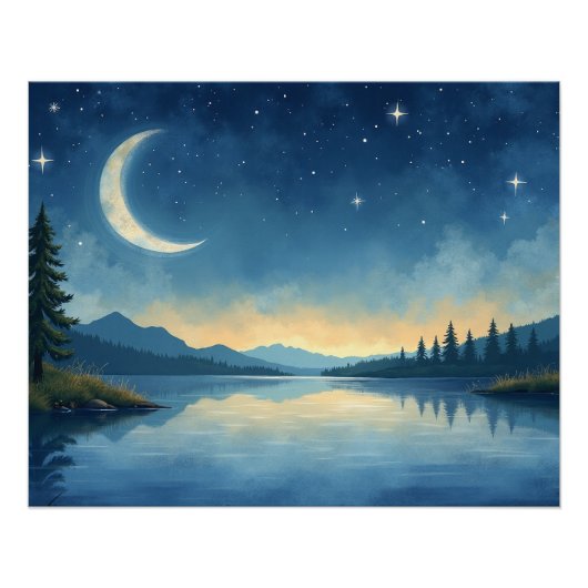 穏やかな夜景 ポスター (正面)