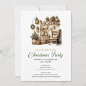 穏やかな大地の色彩のクリスマス　ノック　ホリデーカード 招待状 (正面)