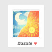 穏やかな太陽と月 シール (シート)