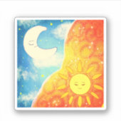 穏やかな太陽と月 シール (正面)