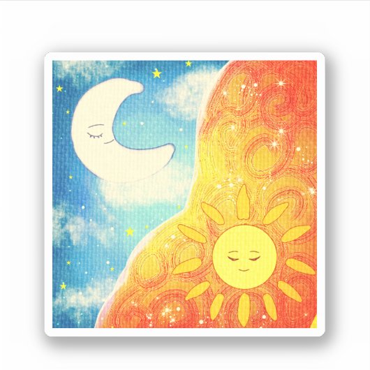 穏やかな太陽と月 シール (正面)