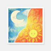 穏やかな太陽と月 スタンダードカクテルナプキン (正面)