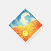 穏やかな太陽と月 スタンダードカクテルナプキン (角)