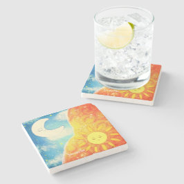 穏やかな太陽と月 ストーンコースター