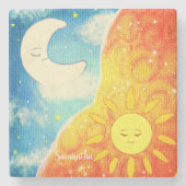 穏やかな太陽と月 ストーンコースター (正面)