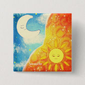 穏やかな太陽と月 缶バッジ (正面)