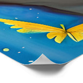 穏やかな女性と金ゴールドフェアリーライクな蝶 ポスター (角)