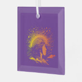 穏やかな女性のプロフィール。 ガラスオーナメント (正面左)