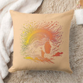 穏やかな女性のプロフィール。 クッション (ブランケット)