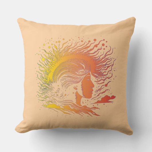 穏やかな女性のプロフィール。 クッション (正面)