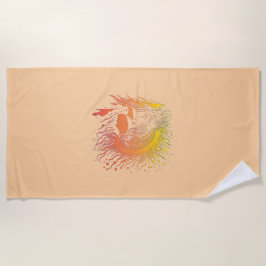 穏やかな女性のプロフィール。 ビーチタオル