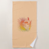 穏やかな女性のプロフィール。 ビーチタオル (正面)