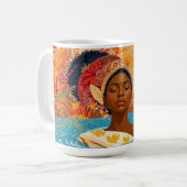穏やかな女性 コーヒーマグカップ (正面左)