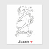 穏やかな妊娠ラインアートミニマリストステッカー シール (シート)