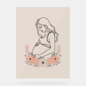穏やかな妊娠ラインアート アクリルサイン (正面)