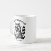 穏やかな子育てを断念したアライグマママ コーヒーマグカップ (正面左)