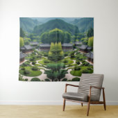 "穏やかな家を持って伝統的来る – ヴィレッジビュー タペストリー (インサイチュ(横))