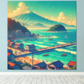 穏やかな富士の海岸 キャンバスプリント (インサイチュ (ウッドフロア))