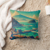 穏やかな富士の海岸 クッション (ブランケット)