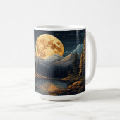 穏やかな屋外キャンプファイアシーン自然インスパイア- コーヒーマグカップ (正面右)