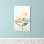 「穏やかな山の反射」 キャンバスプリント (インサイチュ (ウッドフロア))