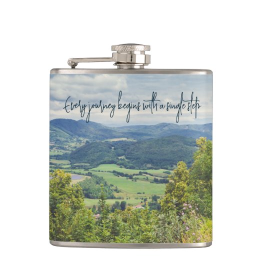 穏やかな山の景色 フラスク (正面)