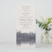 穏やかな山の湖のヴィンテージブルー結婚ー 招待状 (スタンド正面)