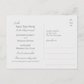 穏やかな山の湖の風景アンティークブルーグレー 案内ポストカード (裏面)