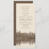 穏やかな山の湖の風景アンティーク写真 招待状 (正面/裏面)
