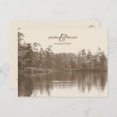 穏やかな山の湖の風景アンティーク写真 案内ポストカード (正面/裏面)