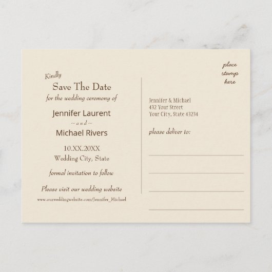 穏やかな山の湖の風景アンティーク写真 案内ポストカード (裏面)