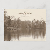 穏やかな山の湖の風景アンティーク写真 案内ポストカード (正面)