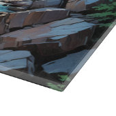 穏やかな山の滝の風景 カッティングボード (角)