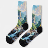 穏やかな山の滝の風景 ソックス (左)