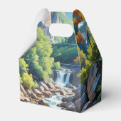 穏やかな山の滝の風景 フェイバーボックス (正面サイド)