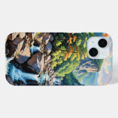 穏やかな山の滝の風景 Case-Mate iPhoneケース (裏面 (横))
