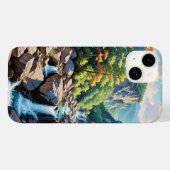 穏やかな山の滝の風景 Case-Mate iPhoneケース (裏面 (横))