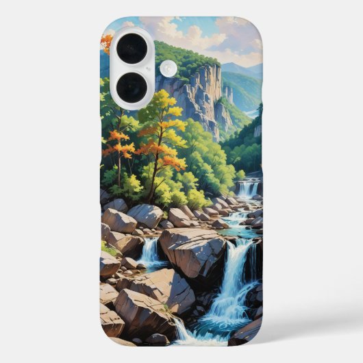 穏やかな山の滝の風景 Case-Mate iPhoneケース (裏面)
