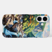 穏やかな山の滝の風景 Case-Mate iPhoneケース (裏面 (横))