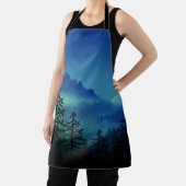 穏やかな山の真夜中の森 エプロン (インサイチュ)