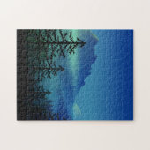 穏やかな山の真夜中の森 ジグソーパズル (横)